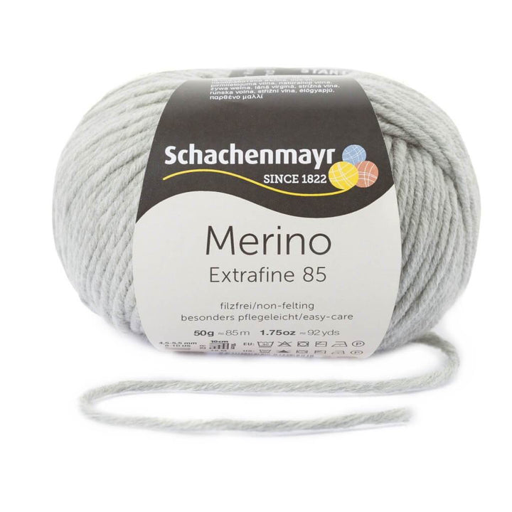Schachenmayr Merino Extrafine 85 290 - Hellgrau Meliert Lieblingsgarn