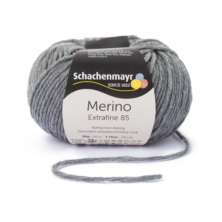 Schachenmayr Merino Extrafine 85 292 - Mittelgrau Meliert Lieblingsgarn