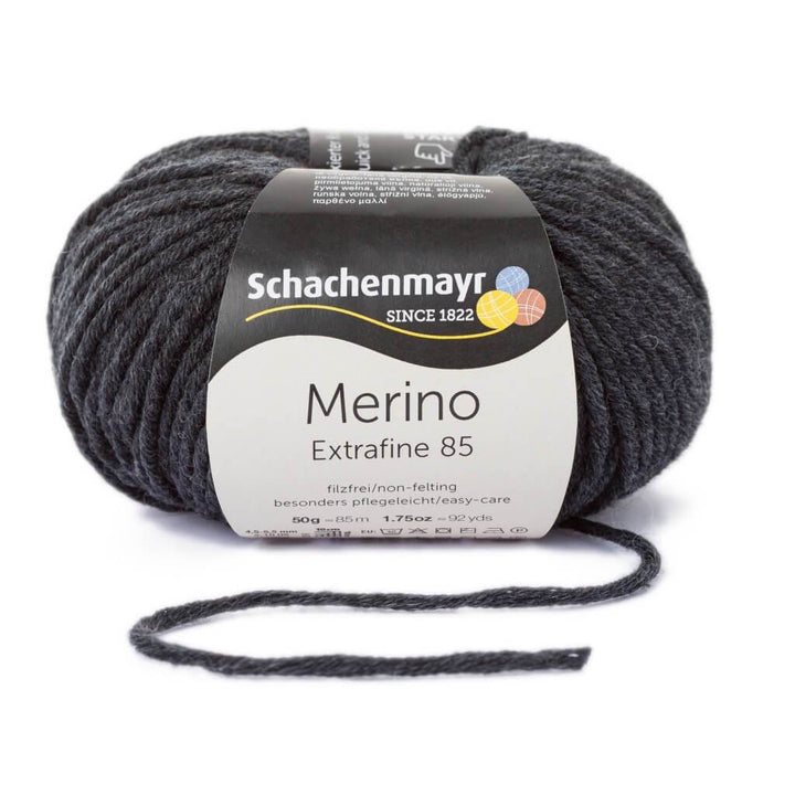 Schachenmayr Merino Extrafine 85 298 - Anthrazit Meliert Lieblingsgarn