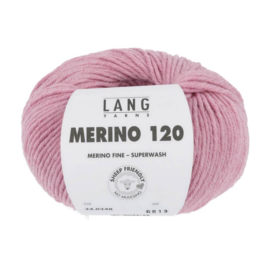 Lang Yarns Merino 120 - 50g 34.0348 - Rosa Mélange Lieblingsgarn