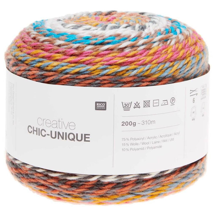 Rico Design Creative Chic-Unique 200g 011 - Rainbow bei bei bei bei Lieblingsgarn