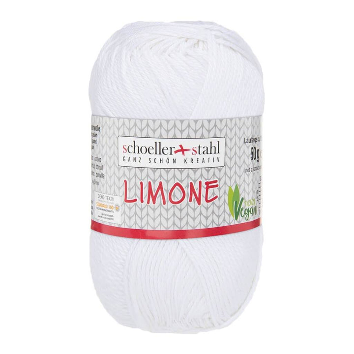 Schoeller + Stahl Limone 50g - Baumwollgarn 6 - Brillantweis Lieblingsgarn
