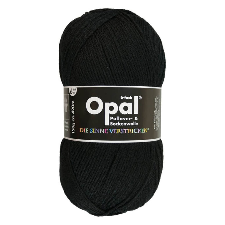 Opal Sockenwolle Uni 6-fach 150g 5306 - Tiefschwarz Lieblingsgarn
