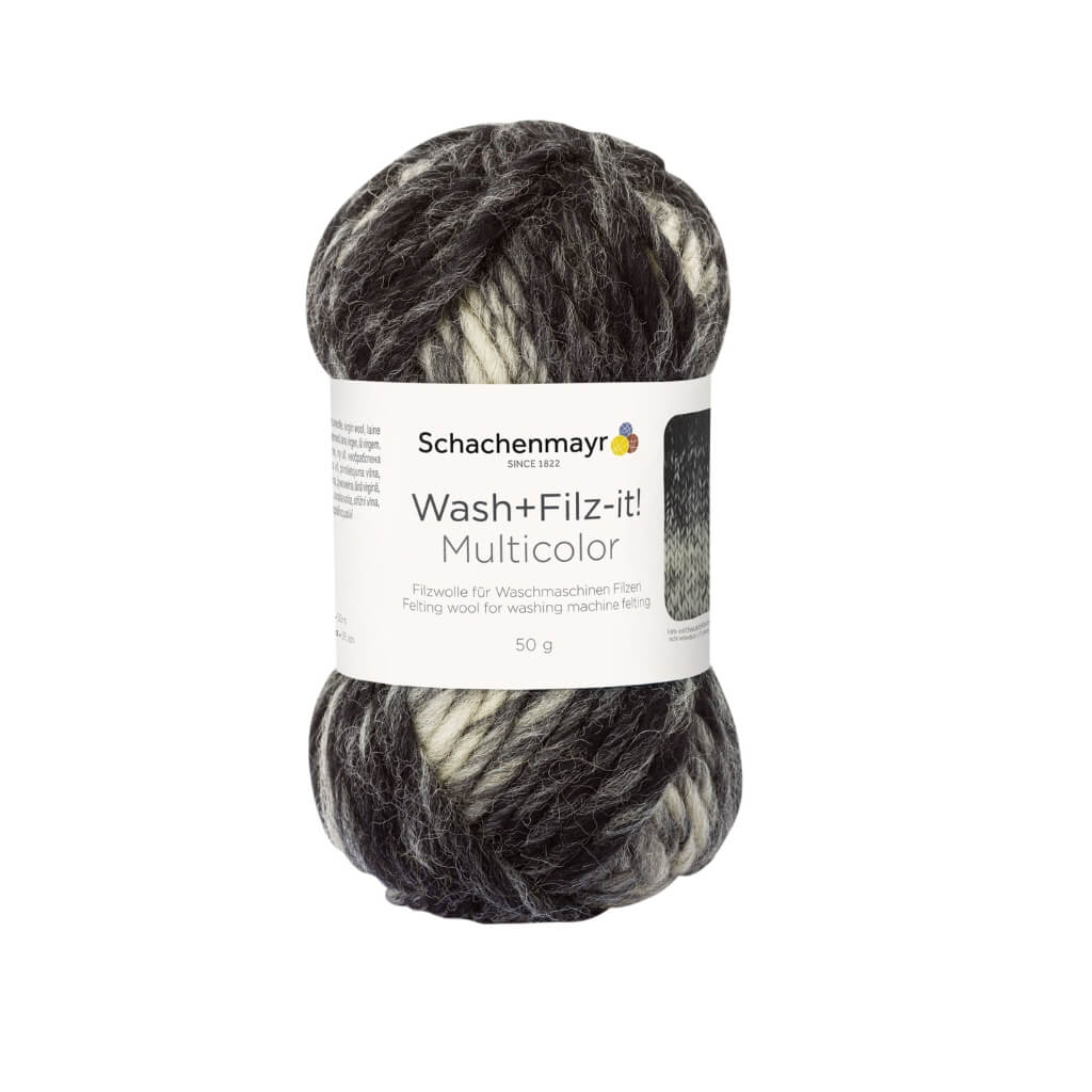 Schachenmayr Wash+Filz-it! Multicolor Filzwolle 50g 209 - Black-Grey bei bei bei bei Lieblingsgarn
