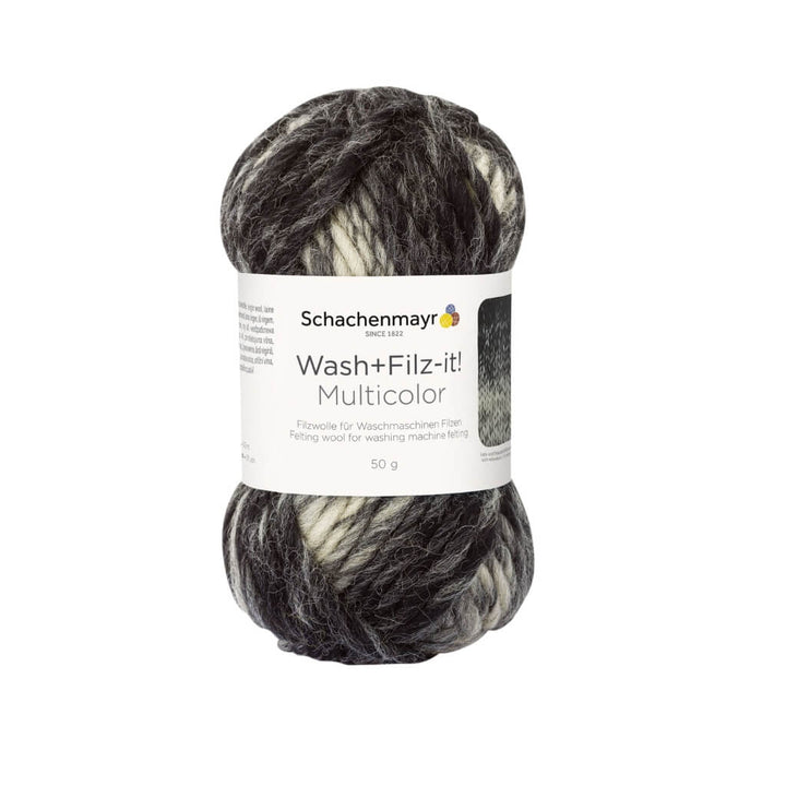 Schachenmayr Wash+Filz-it! Multicolor Filzwolle 50g 209 - Black-Grey bei bei bei bei Lieblingsgarn
