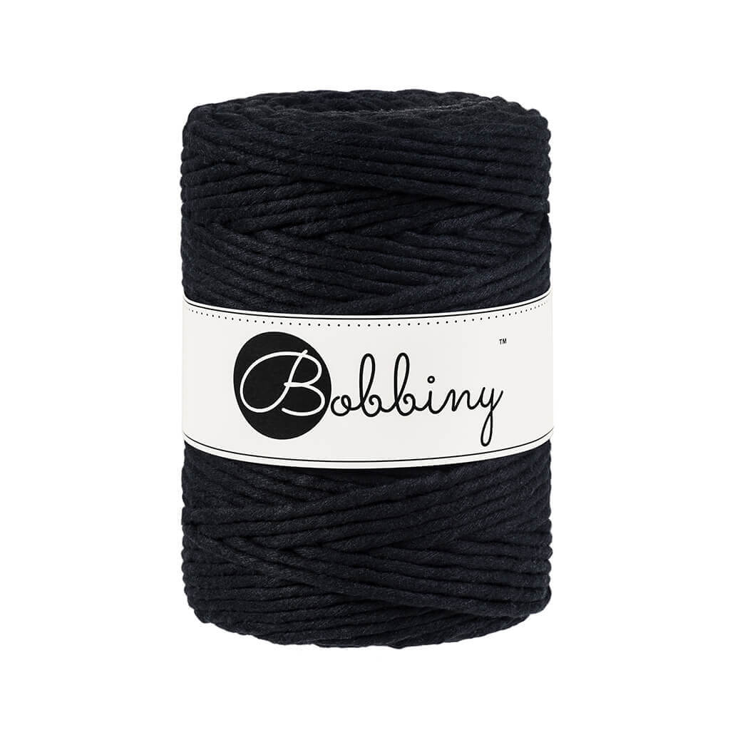 Bobbiny Makramee Garn 5 mm x 100 m gedreht Black Lieblingsgarn