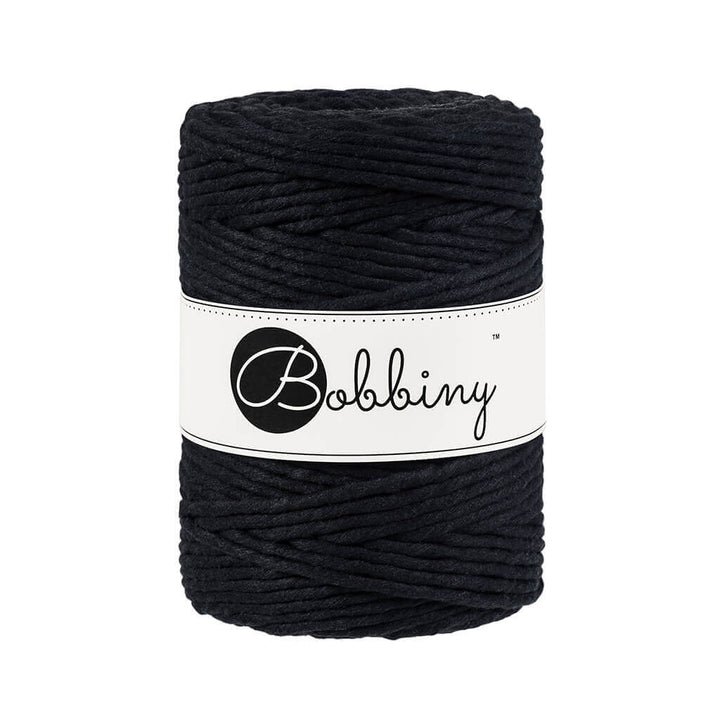 Bobbiny Makramee Garn 5 mm x 100 m gedreht Black Lieblingsgarn