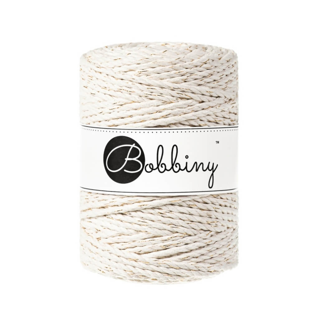 Bobbiny Makramee Garn 5 mm x 100 m gedreht Golden Natural Lieblingsgarn