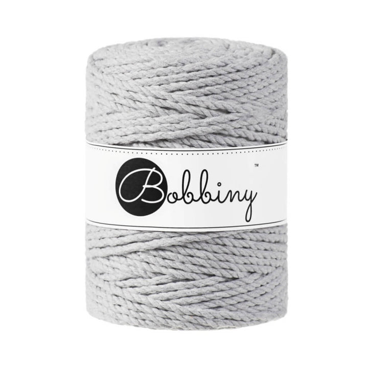Bobbiny Makramee Garn 5 mm x 100 m gedreht Light Grey Lieblingsgarn