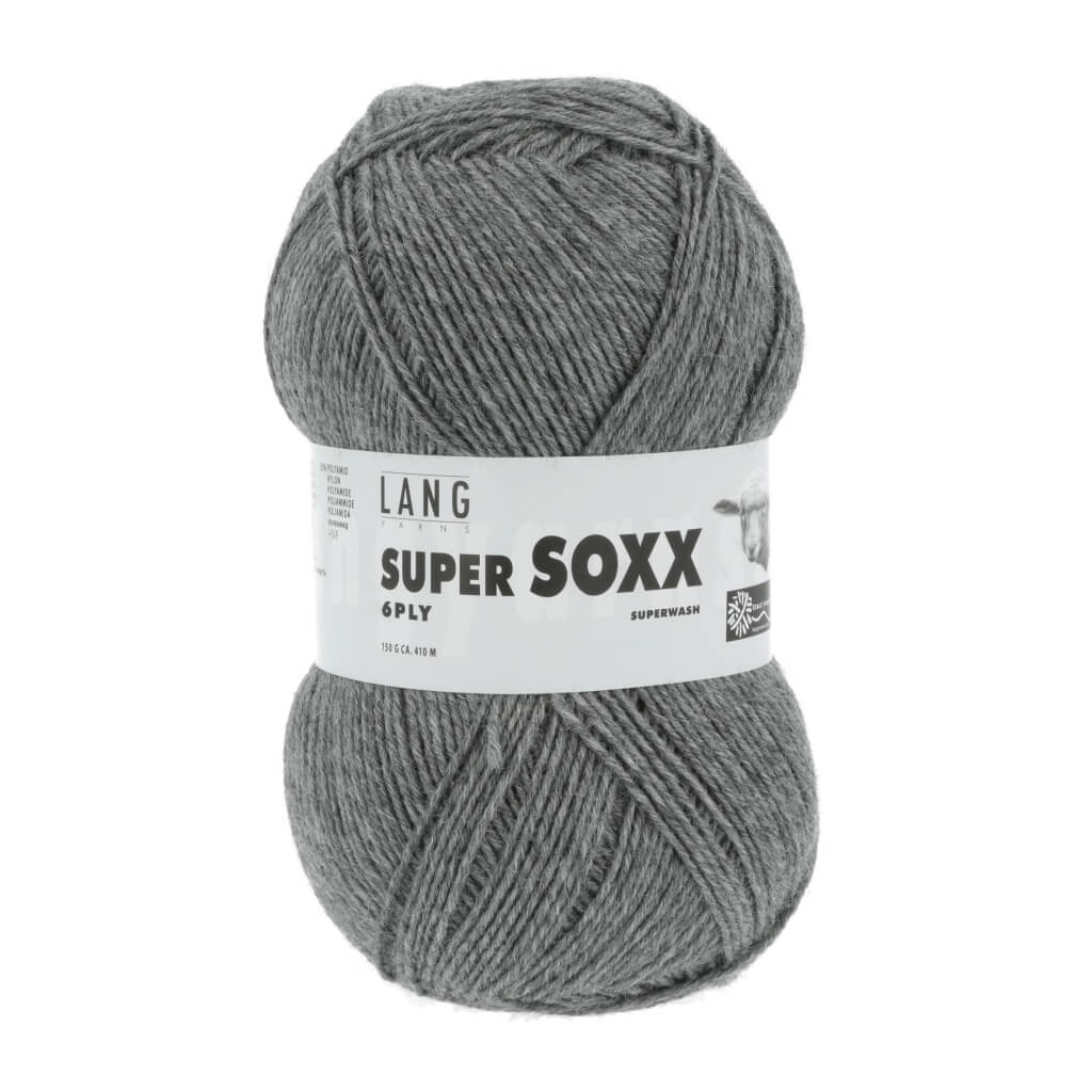 Lang Yarns Super Soxx 6-fach - 150g Dunkelgrau Mélange Lieblingsgarn