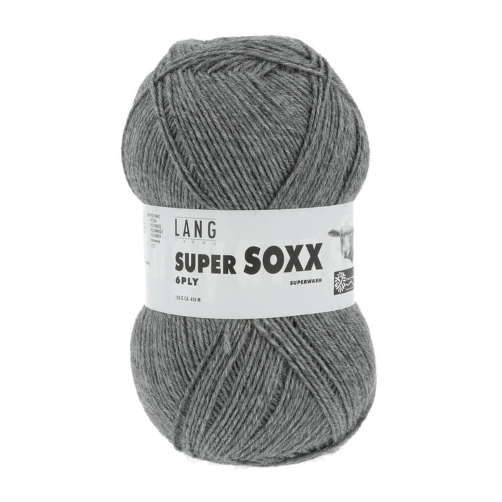 Lang Yarns Super Soxx 6-fach - 150g Dunkelgrau Mélange Lieblingsgarn