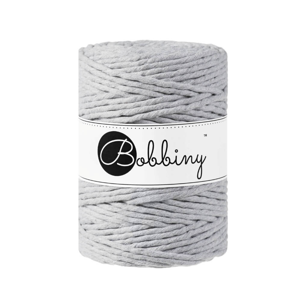 Bobbiny Makramee Garn 5 mm x 100 m Light Grey Lieblingsgarn