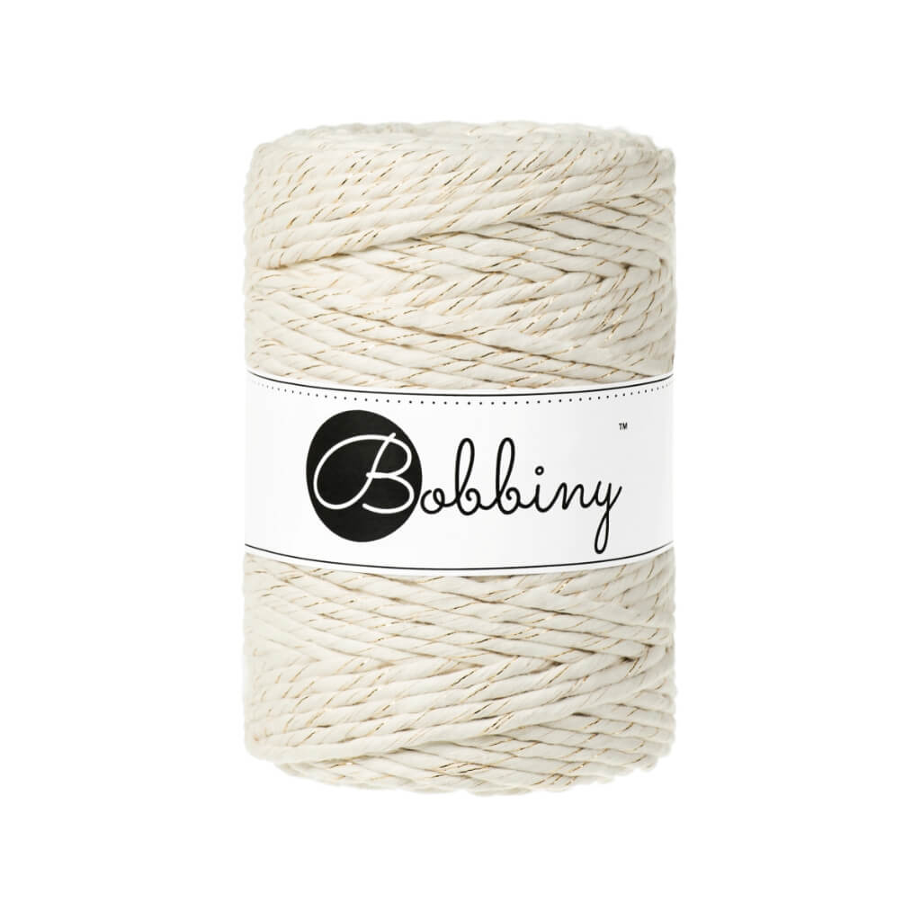 Bobbiny Makramee Garn 5 mm x 100 m Golden Natural Lieblingsgarn