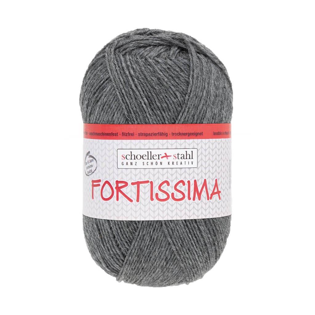 Schoeller + Stahl Fortissima Socka 100 - Sockenwolle 2057 - Mittelgrau-Meliert Lieblingsgarn