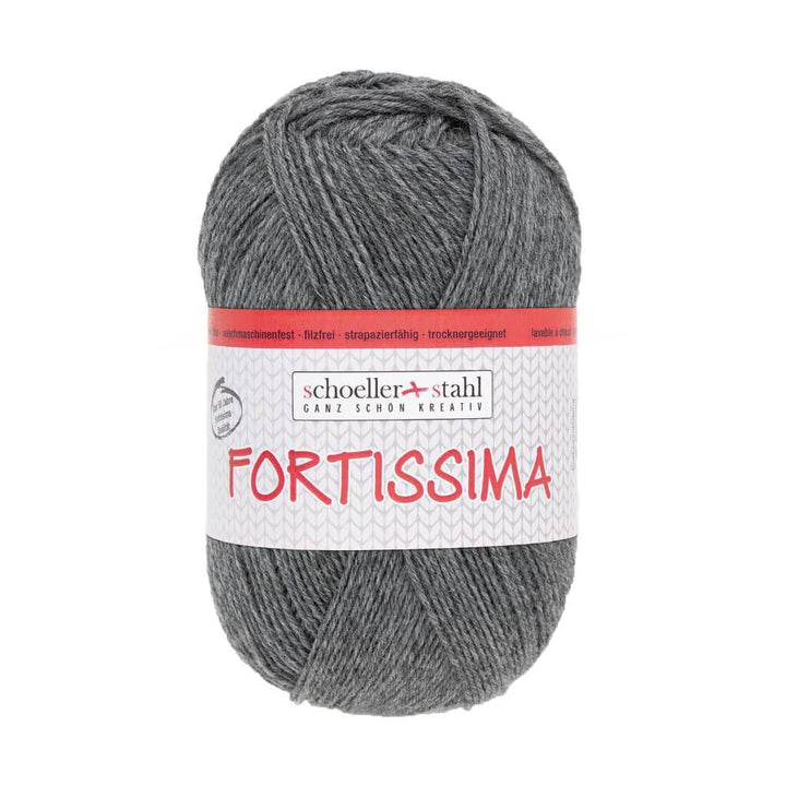 Schoeller + Stahl Fortissima Socka 100 - Sockenwolle 2057 - Mittelgrau-Meliert Lieblingsgarn