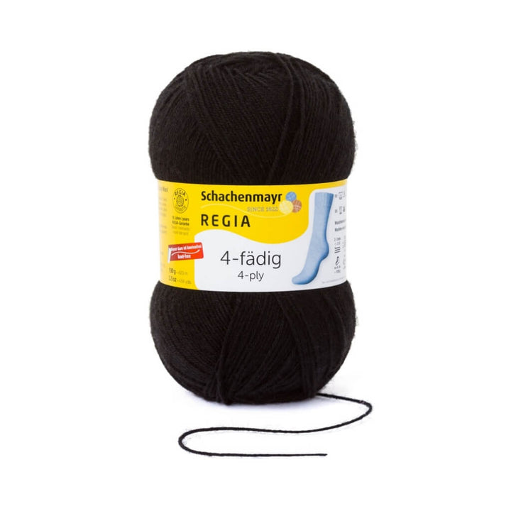 Schachenmayr Regia 4-fädig Uni 100 Gramm 2066 - Schwarz Lieblingsgarn
