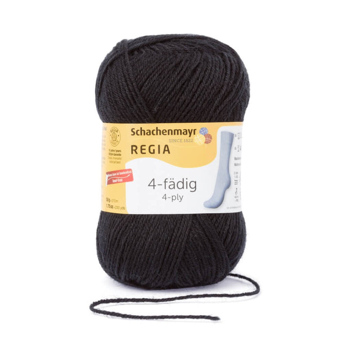 Schachenmayr Regia Uni 4-Fädig 50 Gramm 2066 - Schwarz Lieblingsgarn